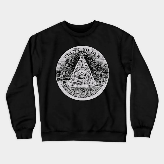 Illuminati Pizza Slice Crewneck Sweatshirt by Roberto Jaras Lira